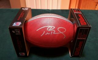 Tom Brady Signed Autograph Tristar Rare 2017 Bowl Nfl Football Auto Goat
