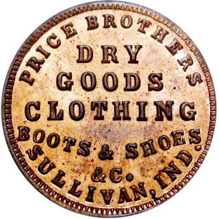 Sullivan Illinois Civil War Token Price Brothers R6 Rare Single Merchant Town