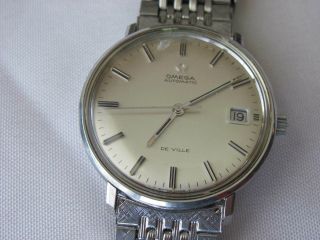 Vintage Omega Deville Solid Stainless Steel Automatic With Date 166.  033