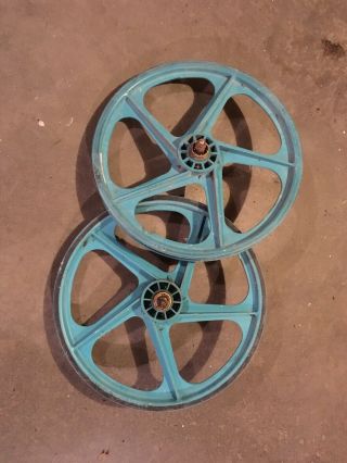 Vintage Peregrine Master Mag Wheels Old School Bmx Turquoise