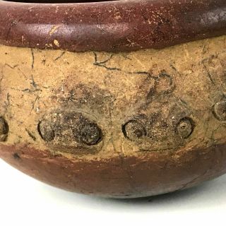 Pre - Columbian Pottery Bowl Turtle Heads Motif 2