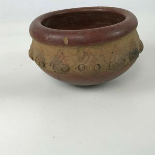 Pre - Columbian Pottery Bowl Turtle Heads Motif 5