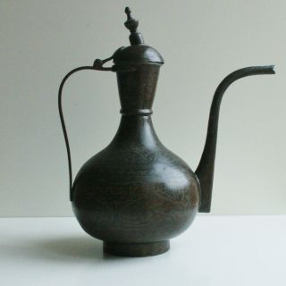 13.  6 " Antique Arabic Middle East Copper Kettle Tea Coffee Pot Bedouin