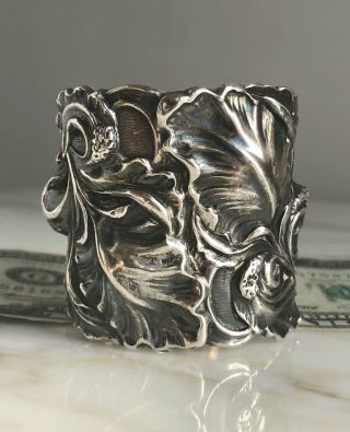 Antique Art Nouveau Unger Bros Sterling Silver Napkin Ring - 37g - Ex