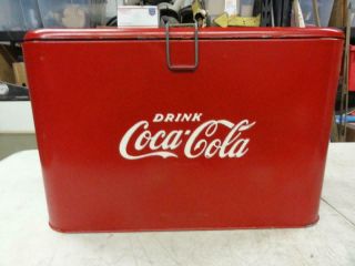 Vintage Coca Cola Slim Airline Picnic Cooler Chest Progress Coke Soda RC 2
