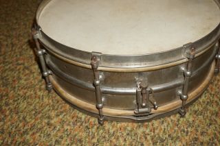 OLD EARLY VINTAGE LUDWIG SNARE DRUM W/ ETCHED / ENGRAVED NAME,  NO BADGE 2
