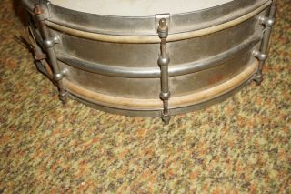 OLD EARLY VINTAGE LUDWIG SNARE DRUM W/ ETCHED / ENGRAVED NAME,  NO BADGE 5