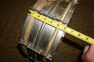 OLD EARLY VINTAGE LUDWIG SNARE DRUM W/ ETCHED / ENGRAVED NAME,  NO BADGE 8