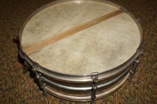 OLD EARLY VINTAGE LUDWIG SNARE DRUM W/ ETCHED / ENGRAVED NAME,  NO BADGE 9