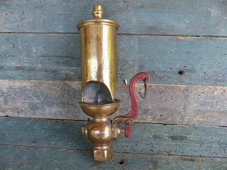 Antique Steam Whistle 1/2 " Port Brass Train Locomotive Engine 3 Chamber Red Hand