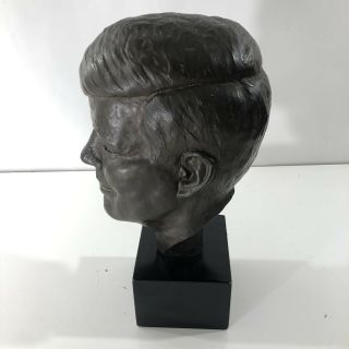 1963 Herman Heilborn John F Kennedy JFK Bust Head Sculpture Bronze Color VTG 4