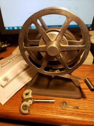 Antique Gamewell Fire Alarm Ticker Tape Take - Up Reel