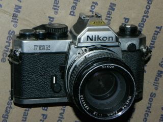 Vintage/antique - Nikon Fm2 - 35mm Slr Camera W/50mm 1:1.  8 Nikkor Lens