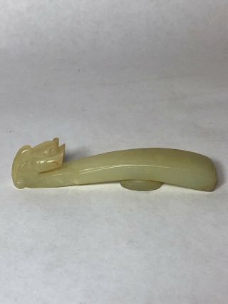 Fine Antique Chinese Jade Belt Hook Dragon Form 27.  5g