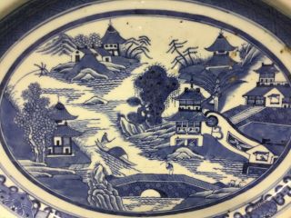 Antique Chinese Asian Large Porcelain Platter White and Blue 3