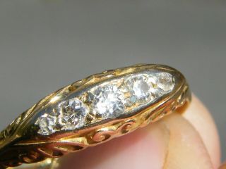 Vintage - 18ct Gold Diamond Set Victorian Style Gallery Ring - Circa 1920 