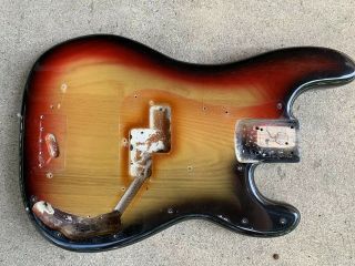 1974 Fender Precision Bass Body Sunburst Vintage American Usa 1973 1975