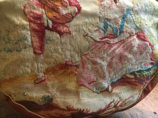 Antique French Aubusson petit point tapestry purse bag w Amethyst Color Stone 4