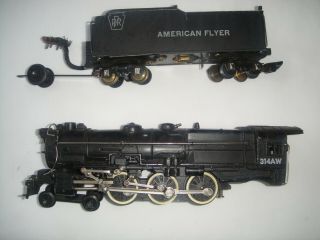 Vintage American Flyer 314 Aw 4 - 6 - 2 Die - Cast Steam Locomotive And Prr Tender