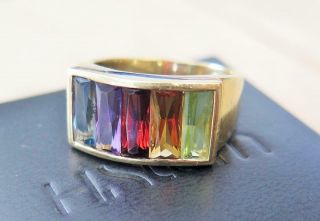 H Stern 18k Gold Gay Pride Rainbow Ring Vintage Sz 8.  5