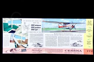 CESSNA 172 1959 Factory OEM Brochure Endurance Record Vintage USA Fold Out Gift 3