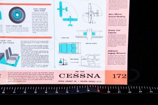 CESSNA 172 1959 Factory OEM Brochure Endurance Record Vintage USA Fold Out Gift 5