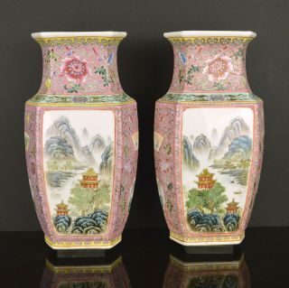 A VERY FINE MIRRORED CHINESE PORCELAIN VASES 20TH CENTURY 7