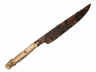 Medieval Period Knife With Bone Handle,  Well Preserved,