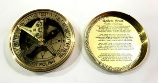 Nautical Antique Brass JACKO BOOT POLISH Compass Maritime Sundial Compass 3
