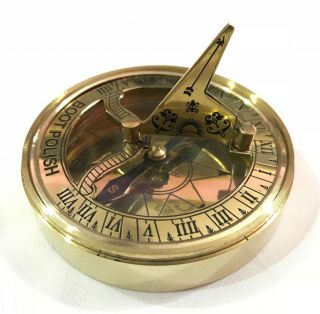 Nautical Antique Brass JACKO BOOT POLISH Compass Maritime Sundial Compass 5