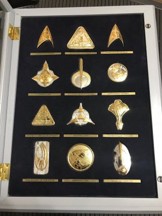 Silver & Gold Official Star Trek Insignia Badges Set Series 2 Franklin Rare