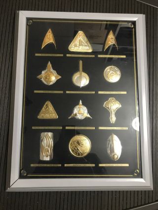 Silver & Gold Official Star Trek Insignia Badges Set Series 2 Franklin RARE 6