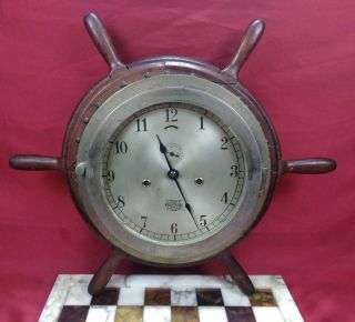 Antique Crosby Steam Gage & Valve Co.  Boston Ship Wheel Clock Nr