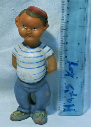 Rare Sailor Boy Vintage Rubber Toy Doll Yugoslavia Fisherman Puppet Pescatore