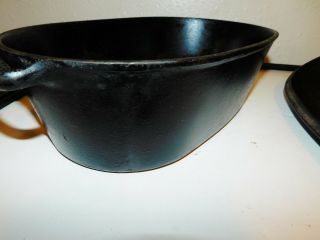 ULTRA RARE Favorite Piqua Ware Oval Roaster With Lid and Trivet No 0 GOOD SHAPE 7