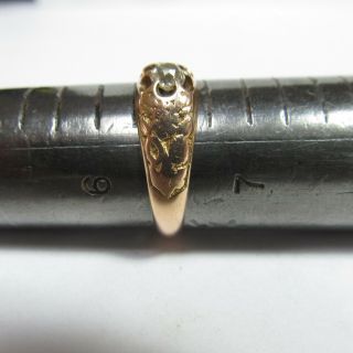 ANTIQUE 14K GOLD RING WITH.  20 CT MINE CUT NATURAL DIAMOND 3