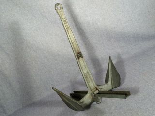 Vintage Galvanized Steel Northill Folding Stock Anchor 8R 13 1/2 pounds 2