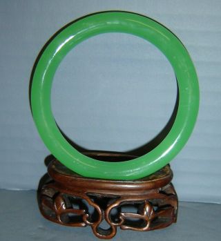 Antique Chinese Green Jade Bangle Bracelet Translucent.