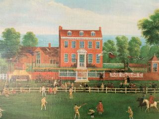 The Georgian Cricket Game - ANTIQUE 18thc OIL ON CANVAS STYLE PAINTING 4