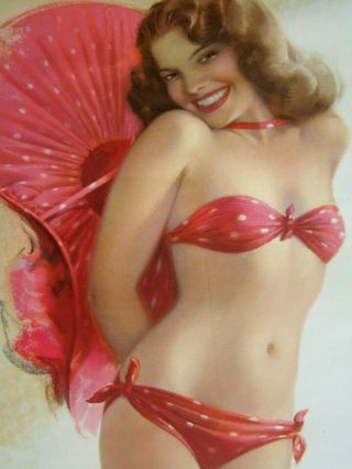 .  Rolf Armstrong " Bikini Bound " Vintage Pin Up Calendar Wow