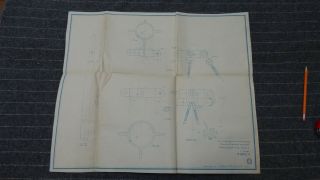 (h1085 - 11) 1918 Blueprint Drwg 19 " X 23 " - Spar & Mast Head Details
