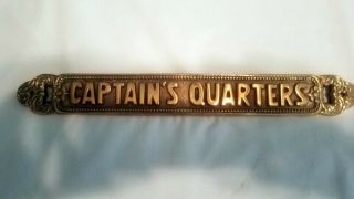 Nauticlal Raised Brass Door Sign (captains Quarters)