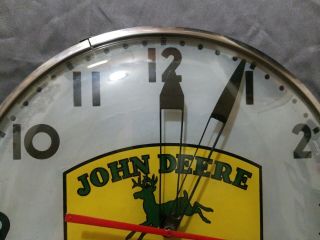 VTG JOHN DEERE QUALITY FARM EQUIPMENT TELECHRON ELECTRIC WALL CLOCK 1950 ' s RARE 3