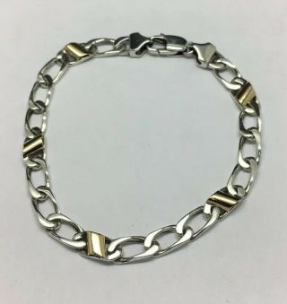 Tiffany & Co Sterling Silver/18k Yellow Gold Link Bracelet 7.  5”