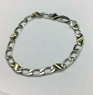 Tiffany & Co Sterling Silver/18K Yellow Gold Link Bracelet 7.  5” 2