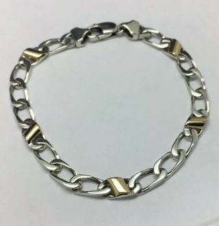 Tiffany & Co Sterling Silver/18K Yellow Gold Link Bracelet 7.  5” 3