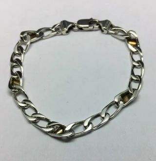 Tiffany & Co Sterling Silver/18K Yellow Gold Link Bracelet 7.  5” 4
