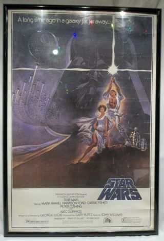 Vintage 1977 Star Wars Movie Theatre Poster Style A Third Printing.  99 Cents