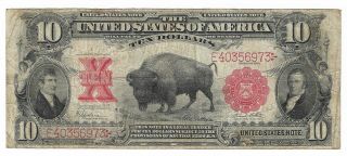 $10 1901 Bison Note Fr 122 Low Pop F/ Vf Rare