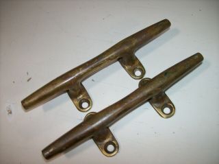 Pair Vintage Solid Bronze Boat Cleats - Sailboat Cleats 8 ",  Heavy - Boat Cleats